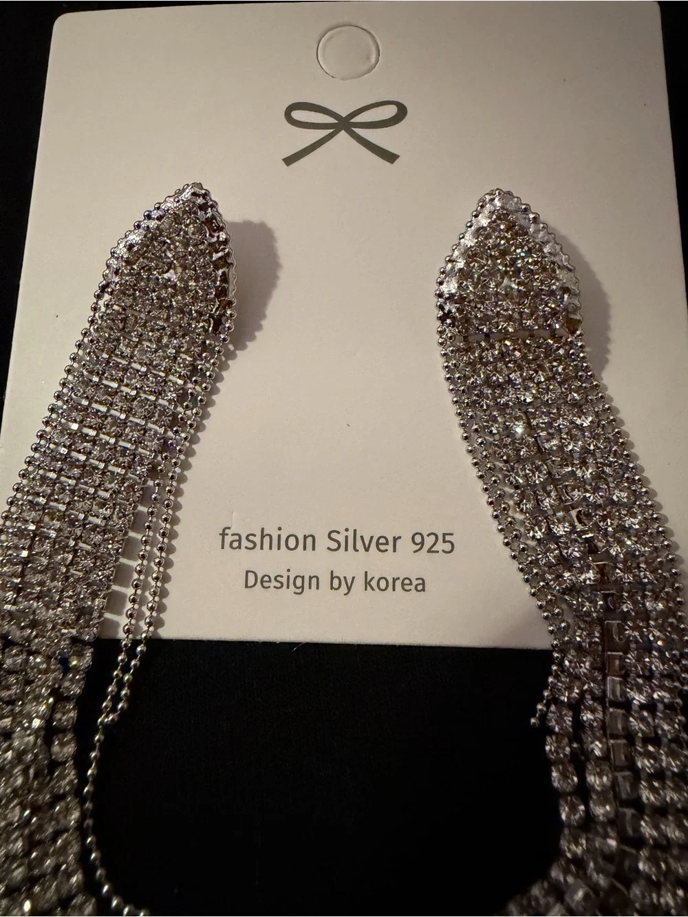 Silver 925 Rhinestone Fringe Drop Earrings - Elegant Women’s Jewelry